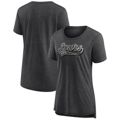 San Antonio Spurs Women's League Leader Tri-Blend T-Shirt Heather Charcoal