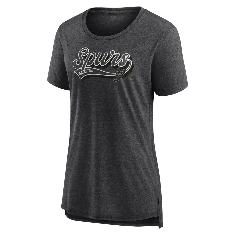 San Antonio Spurs Women's League Leader Tri-Blend T-Shirt Heather Charcoal