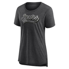 San Antonio Spurs Women's League Leader Tri-Blend T-Shirt Heather Charcoal