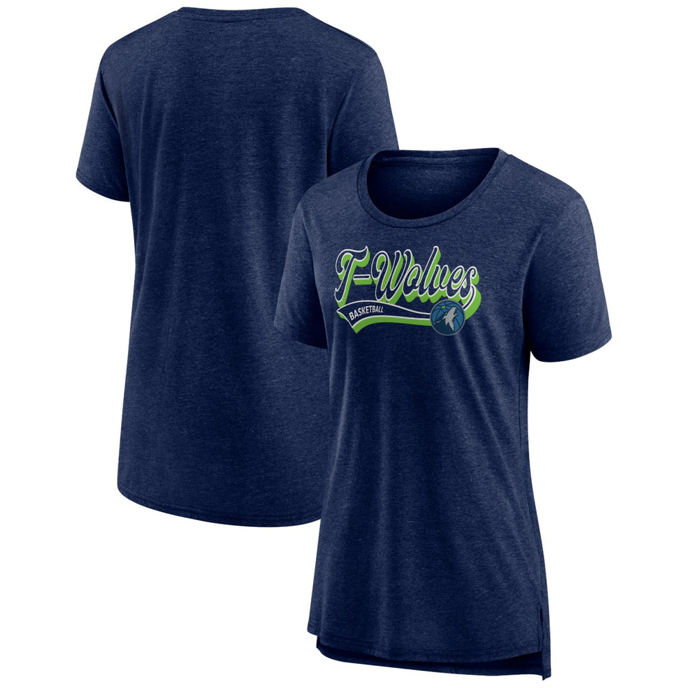 Minnesota Timberwolves Women's League Leader Tri-Blend T-Shirt Heather Navy