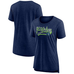 Minnesota Timberwolves Women's League Leader Tri-Blend T-Shirt Heather Navy