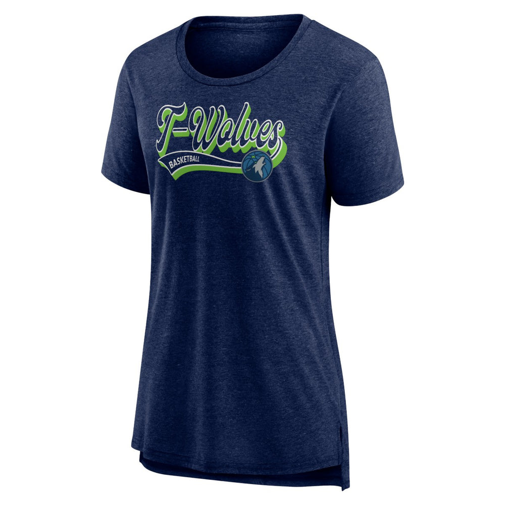 Minnesota Timberwolves Women's League Leader Tri-Blend T-Shirt Heather Navy
