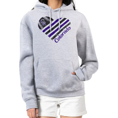 Colorado Rockies G-III 4Her by Carl Banks Women's Heart Fleece Pullover Hoodie - Heather Gray Hoodies