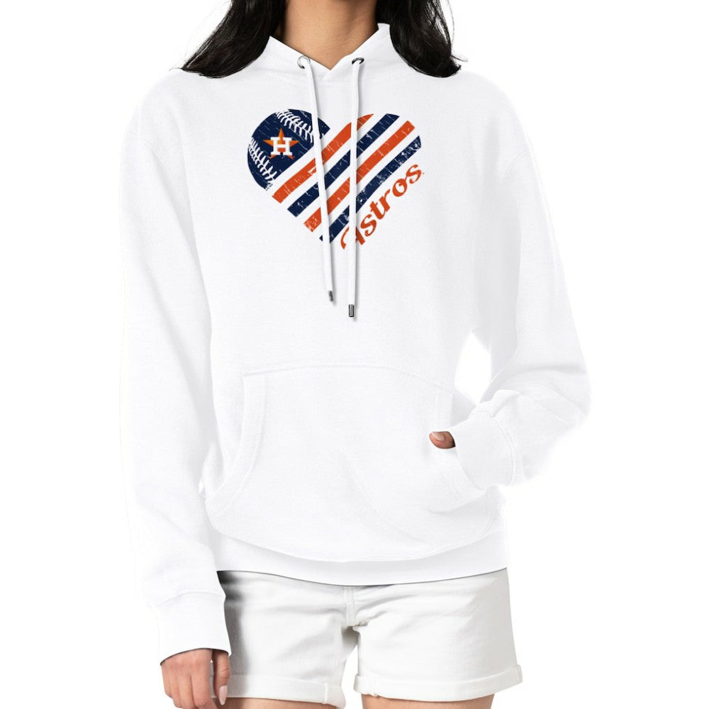 Houston Astros G-III 4Her by Carl Banks Women's Heart Fleece Pullover Hoodie - White Hoodies
