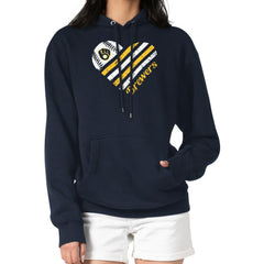 Milwaukee Brewers G-III 4Her by Carl Banks Women's Heart Fleece Pullover Hoodie - Navy Hoodies