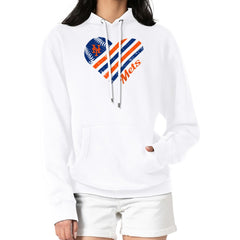New York Mets G-III 4Her by Carl Banks Women's Heart Fleece Pullover Hoodie - White Hoodies