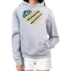 Athletics G-III 4Her by Carl Banks Women's Heart Fleece Pullover Hoodie - Heather Gray Hoodies