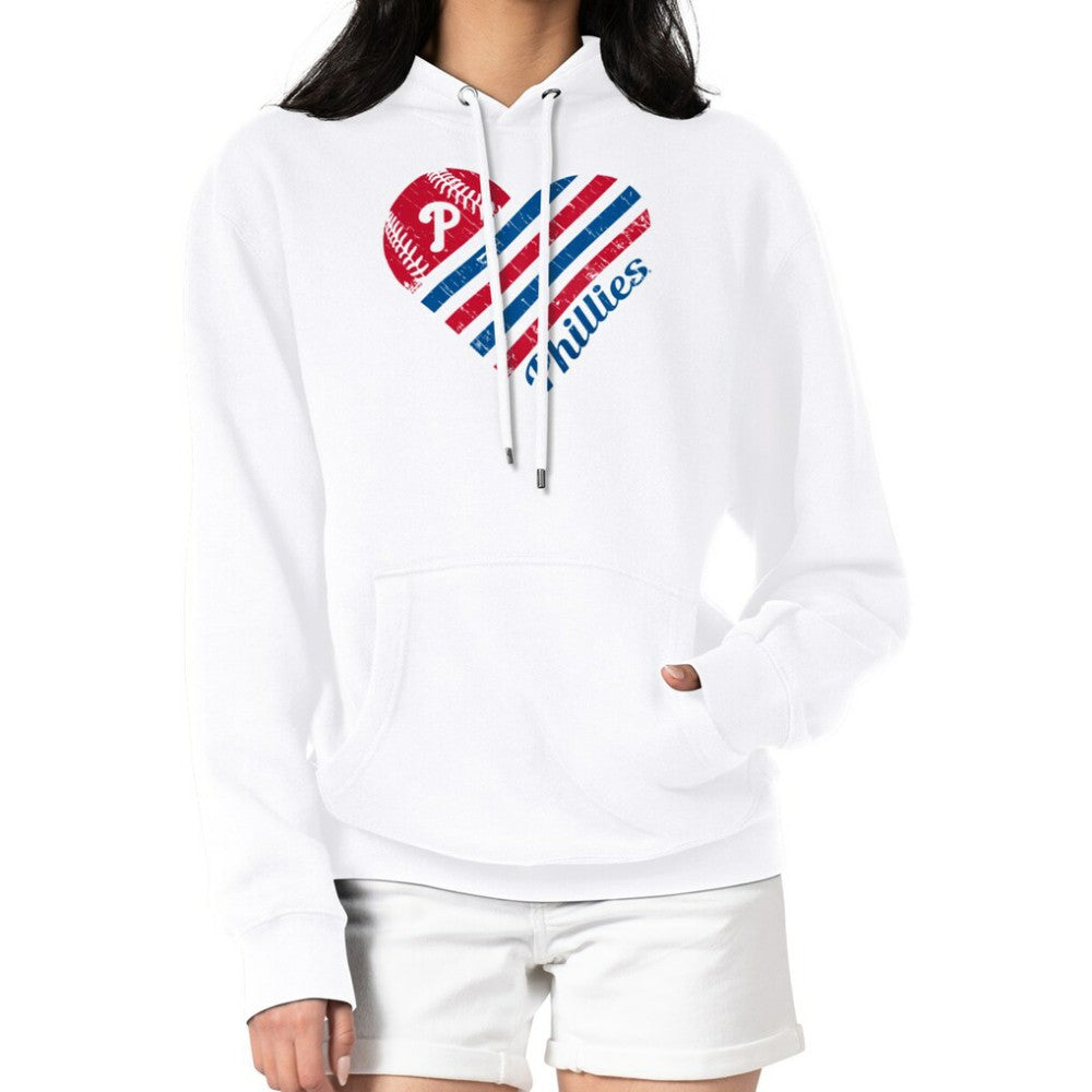 Philadelphia Phillies G-III 4Her by Carl Banks Women's Heart Fleece Pullover Hoodie - White Hoodies