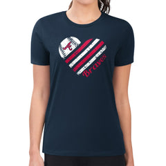 Atlanta Braves G-III 4Her by Carl Banks Women's Super-Slim Fit Lightweight Heart Graphic T-Shirt - Navy T-shirts