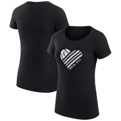 Chicago White Sox G-III 4Her by Carl Banks Women's Super-Slim Fit Lightweight Heart Graphic T-Shirt - Black T-shirts