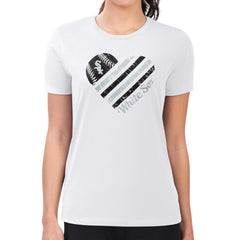 Chicago White Sox G-III 4Her by Carl Banks Women's Super-Slim Fit Lightweight Heart Graphic T-Shirt - White T-shirts