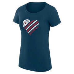 Cleveland Guardians G-III 4Her by Carl Banks Women's Super-Slim Fit Lightweight Heart Graphic T-Shirt - Navy T-shirts