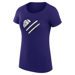 Colorado Rockies G-III 4Her by Carl Banks Women's Super-Slim Fit Lightweight Heart Graphic T-Shirt - Purple T-shirts