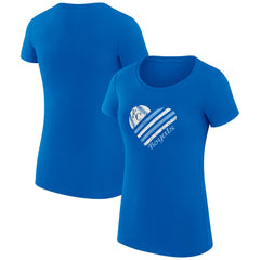 Kansas City Royals G-III 4Her by Carl Banks Women's Super-Slim Fit Lightweight Heart Graphic T-Shirt - Royal T-shirts