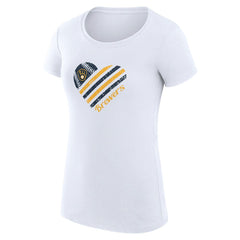 Milwaukee Brewers G-III 4Her by Carl Banks Women's Super-Slim Fit Lightweight Heart Graphic T-Shirt - White T-shirts