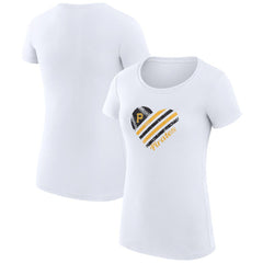 Pittsburgh Pirates G-III 4Her by Carl Banks Women's Super-Slim Fit Lightweight Heart Graphic T-Shirt - White T-shirts