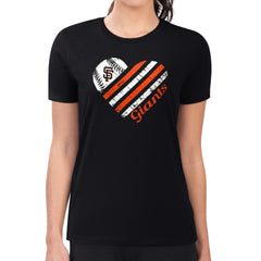 San Francisco Giants G-III 4Her by Carl Banks Women's Super-Slim Fit Lightweight Heart Graphic T-Shirt - Black T-shirts