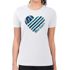 Seattle Mariners G-III 4Her by Carl Banks Women's Super-Slim Fit Lightweight Heart Graphic T-Shirt - White T-shirts