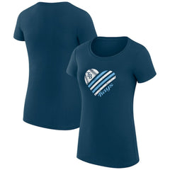 Tampa Bay Rays G-III 4Her by Carl Banks Women's Super-Slim Fit Lightweight Heart Graphic T-Shirt - Navy T-shirts