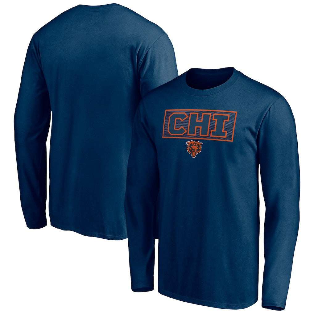 Chicago Bears Squad Throwbacks Long Sleeve T-Shirt Navy