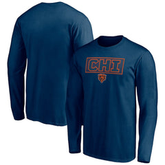 Chicago Bears Squad Throwbacks Long Sleeve T-Shirt Navy