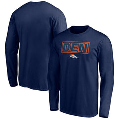 Denver Broncos Squad Throwbacks Long Sleeve T-Shirt Navy