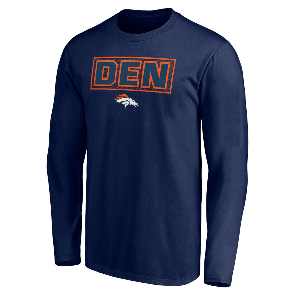 Denver Broncos Squad Throwbacks Long Sleeve T-Shirt Navy