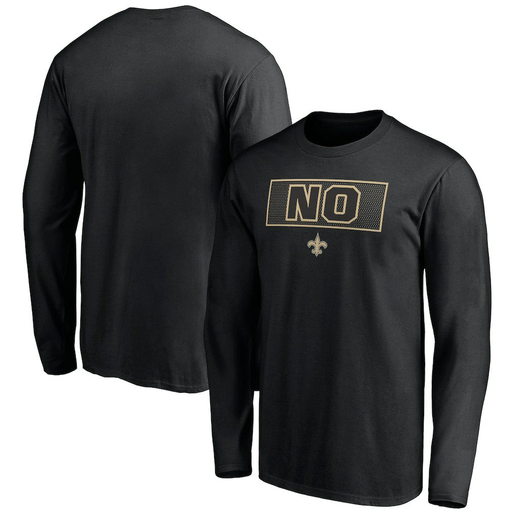 New Orleans Saints Squad Throwbacks Long Sleeve T-Shirt Black