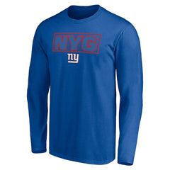 New York Giants Squad Throwbacks Long Sleeve T-Shirt Royal