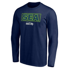 Seattle Seahawks Squad Throwbacks Long Sleeve T-Shirt College Navy
