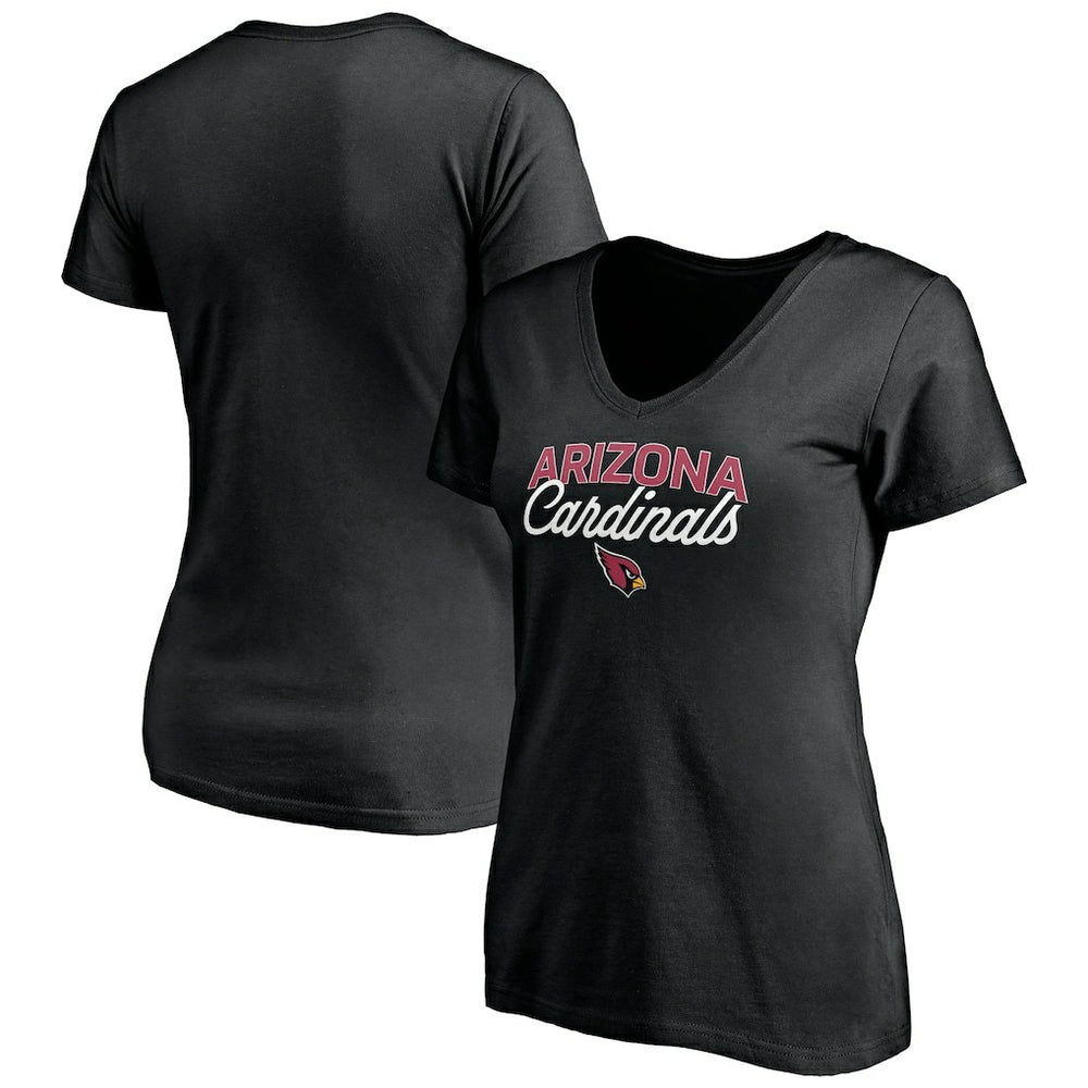 Arizona Cardinals Women's Depth Chart V-Neck T-Shirt Black