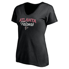 Atlanta Falcons Women's Depth Chart V-Neck T-Shirt Black