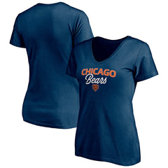 Chicago Bears Women's Depth Chart V-Neck T-Shirt Navy