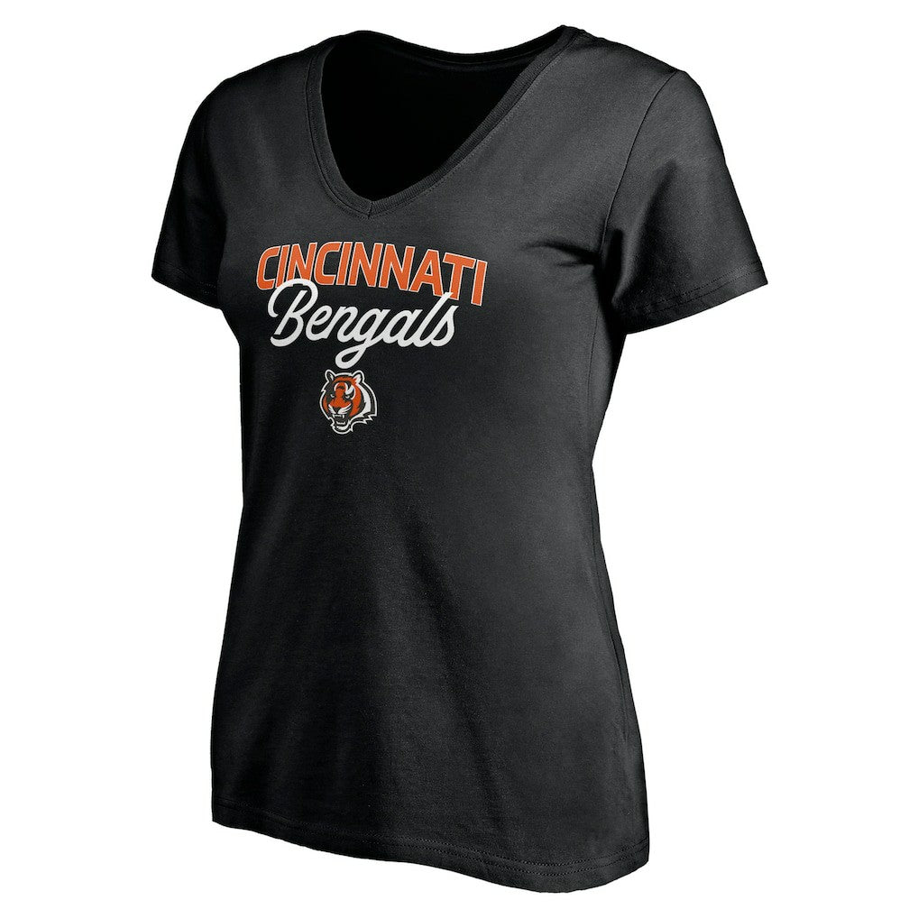 Cincinnati Bengals Women's Depth Chart V-Neck T-Shirt Black