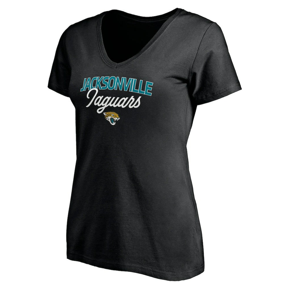 Jacksonville Jaguars Women's Depth Chart V-Neck T-Shirt Black