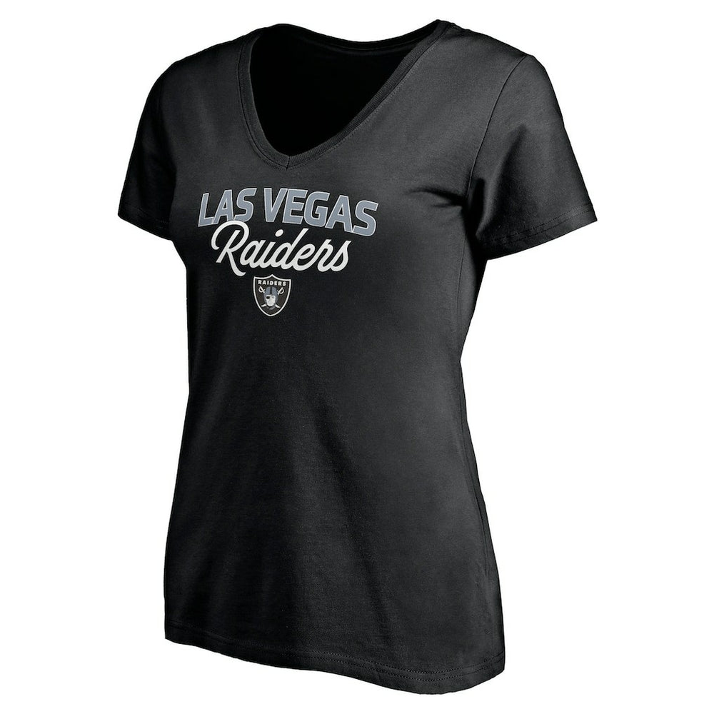 Las Vegas Raiders Women's Depth Chart V-Neck T-Shirt Black