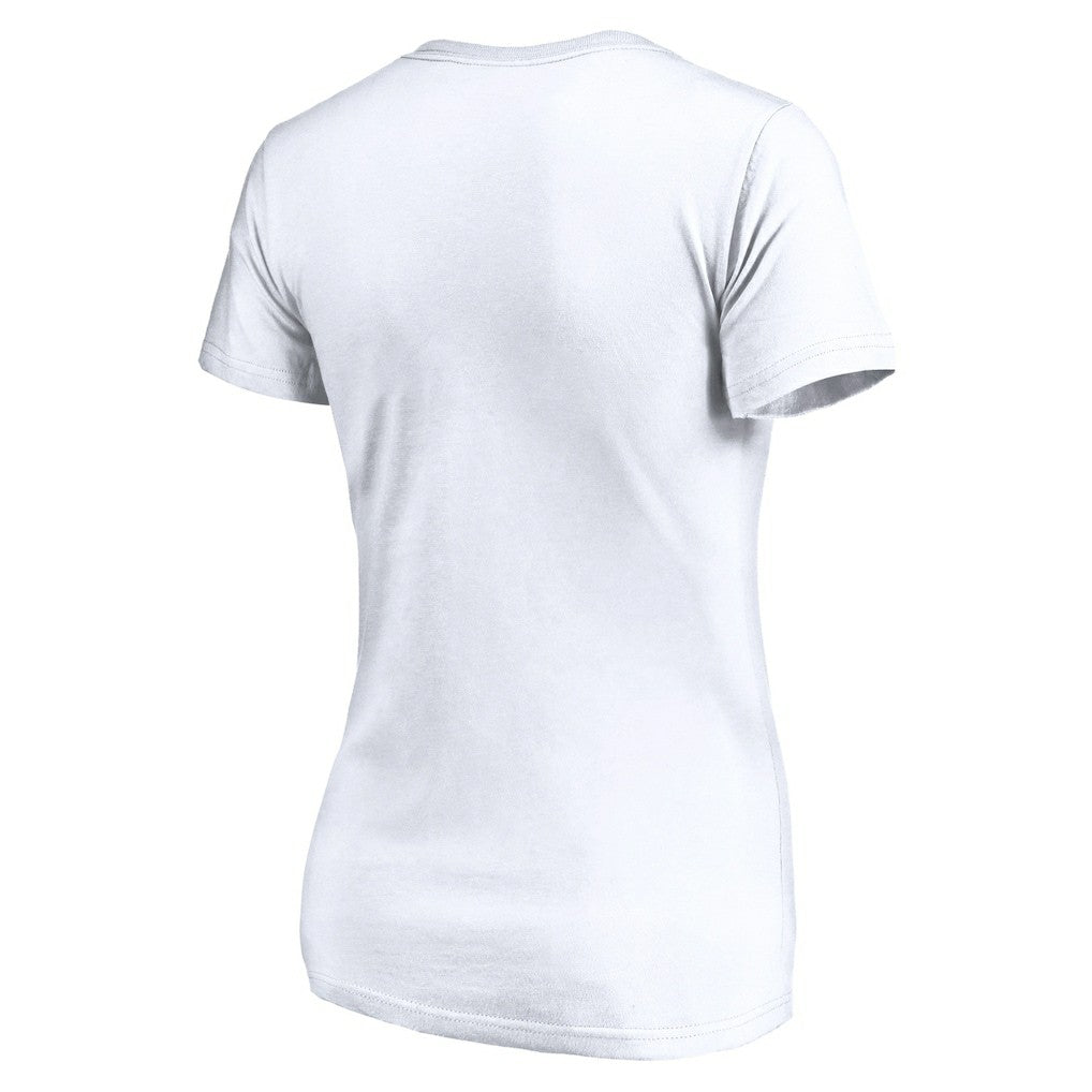 Miami Dolphins Women's Depth Chart V-Neck T-Shirt White