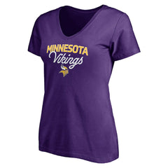 Minnesota Vikings Women's Depth Chart V-Neck T-Shirt Purple