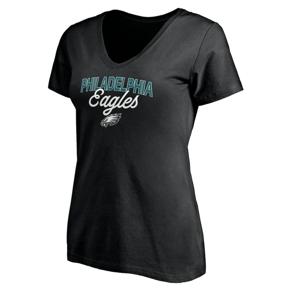 Philadelphia Eagles Women's Depth Chart V-Neck T-Shirt Black