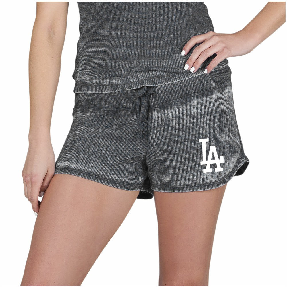 Los Angeles Dodgers Concepts Sport Women's Resurgence Waffle Knit Shorts - Charcoal Shorts