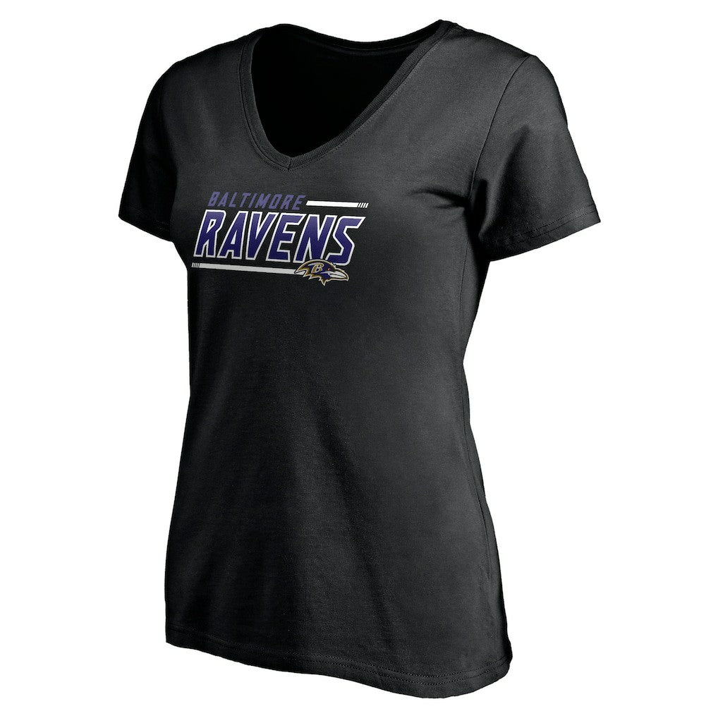 Baltimore Ravens Women's Mascot In Bounds V-Neck T-Shirt Black