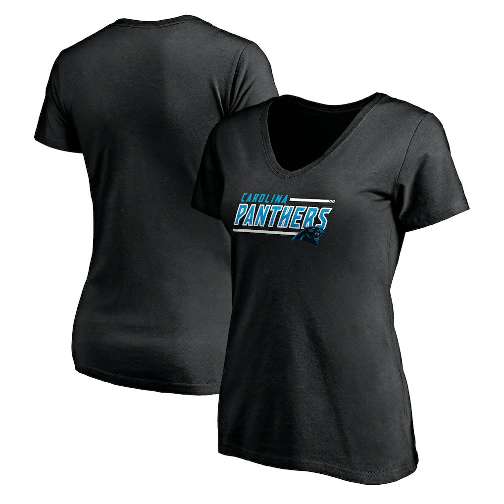 Carolina Panthers Women's Mascot In Bounds V-Neck T-Shirt Black