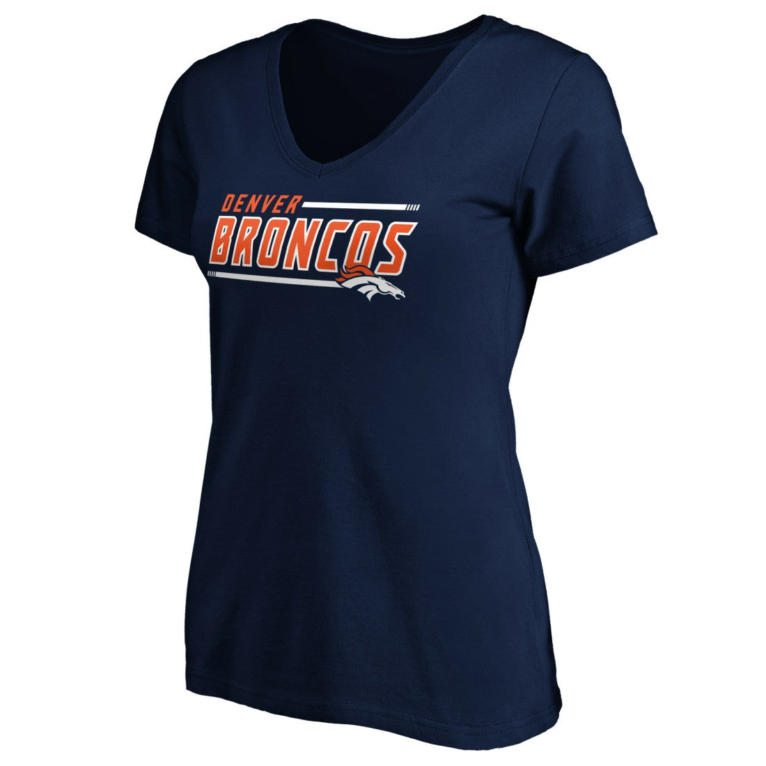 Denver Broncos Women's Mascot In Bounds V-Neck T-Shirt Navy