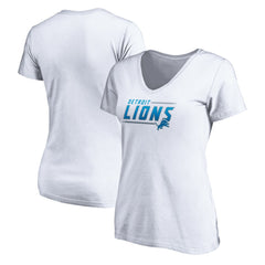 Detroit Lions Women's Mascot In Bounds V-Neck T-Shirt White