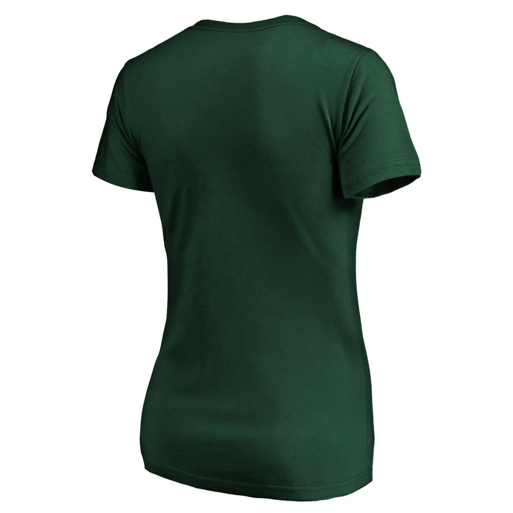 Green Bay Packers Women's Mascot In Bounds V-Neck T-Shirt Green