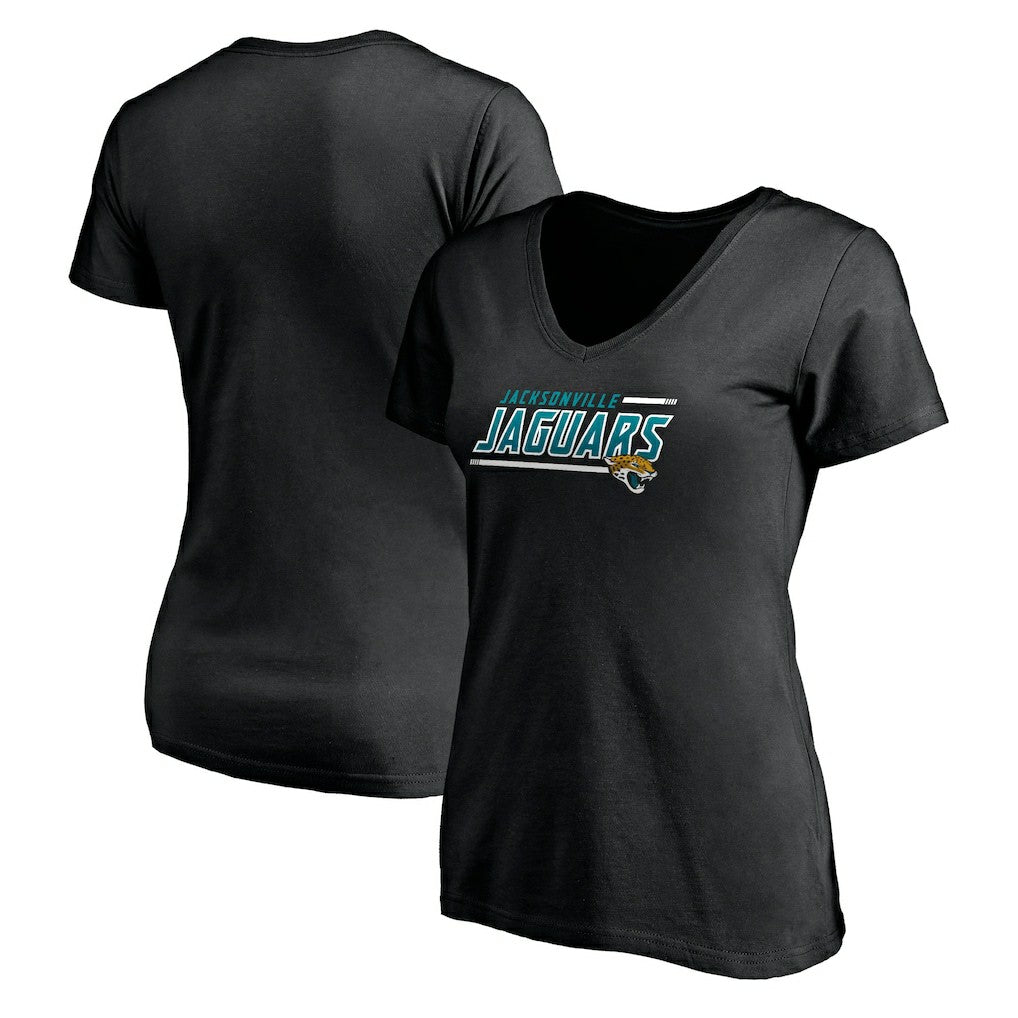 Jacksonville Jaguars Women's Mascot In Bounds V-Neck T-Shirt Black