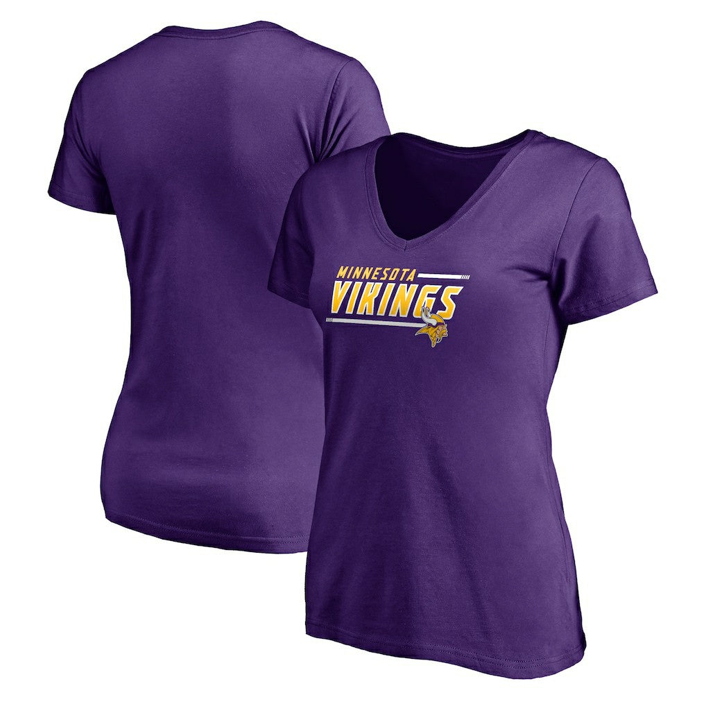 Minnesota Vikings Women's Mascot In Bounds V-Neck T-Shirt Purple