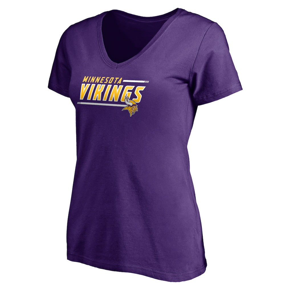 Minnesota Vikings Women's Mascot In Bounds V-Neck T-Shirt Purple