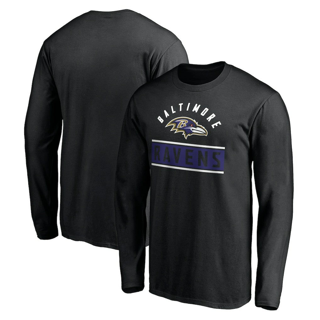 Baltimore Ravens Team Arch Knockout Long Sleeve T-Shirt Black