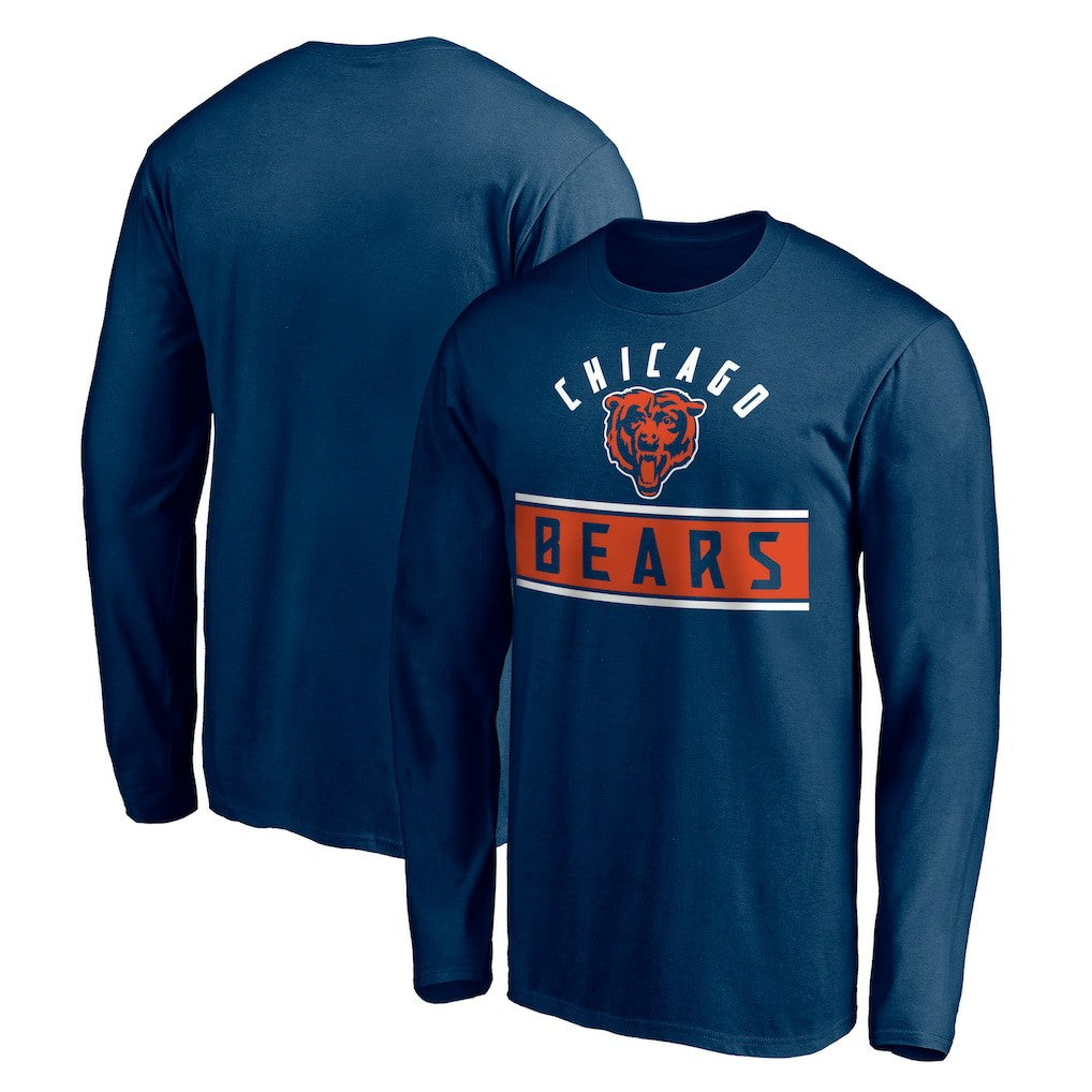 Chicago Bears Team Arch Knockout Long Sleeve T-Shirt Navy